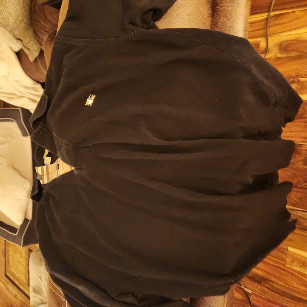 Burberry Black Polo with Plaid Lining - Picture 2 of 2
